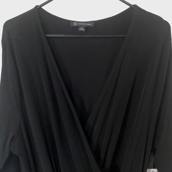 INC International Concepts Tie-Waist V-Neck Jumpsuit Black Women's Size XL New - Picture 5 of 13